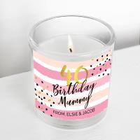 Personalised Birthday Gold and Pink Stripe Scented Jar Candle Extra Image 3 Preview
